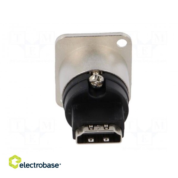 Coupler | HDMI socket,both sides | FT | shielded | 19x24mm | Mat: metal paveikslėlis 5