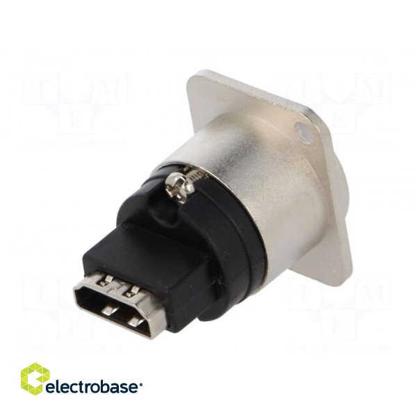 Coupler | HDMI socket,both sides | FT | shielded | 19x24mm | Mat: metal image 6