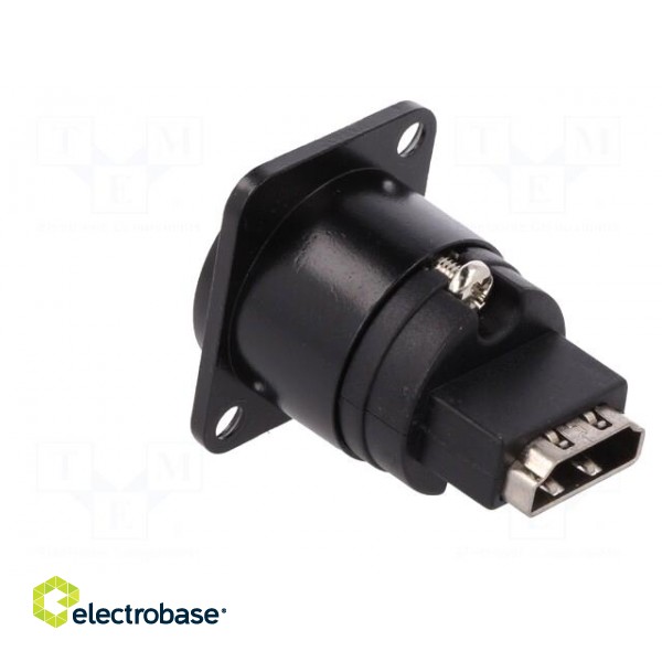 Coupler | HDMI socket,both sides | FT | shielded | 19x24mm | Mat: metal image 4