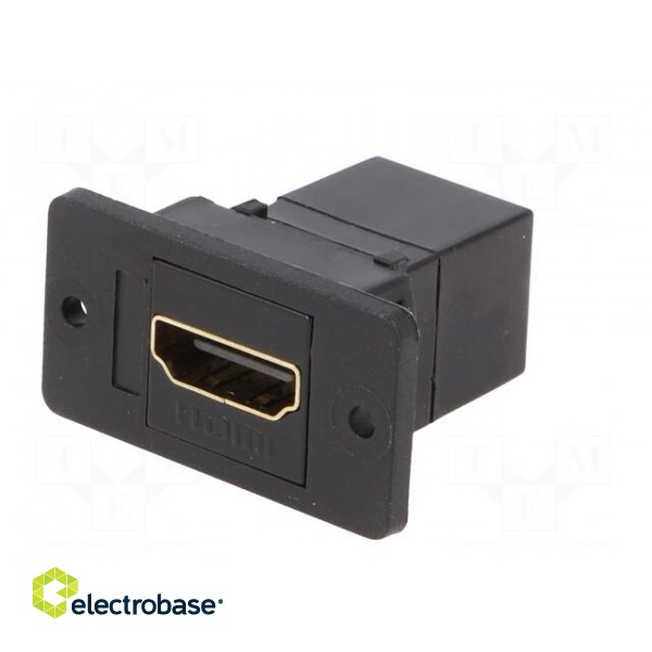 Coupler | HDMI socket,both sides | SLIM | gold-plated | 29mm paveikslėlis 2