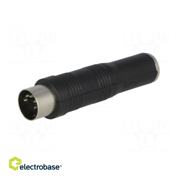 Adapter | DIN 5pin plug,Jack 6,3mm socket | 180°,stereo | PIN: 5 image 2