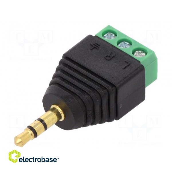 Transition: adapter | Jack 3.5mm 3pin plug,terminal block | PIN: 3 image 1