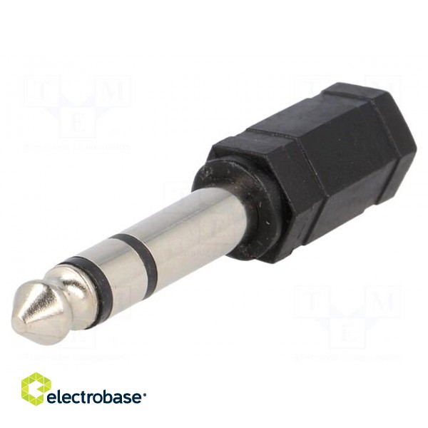 Adapter | Jack 3.5mm socket,Jack 6.35mm plug | stereo image 1