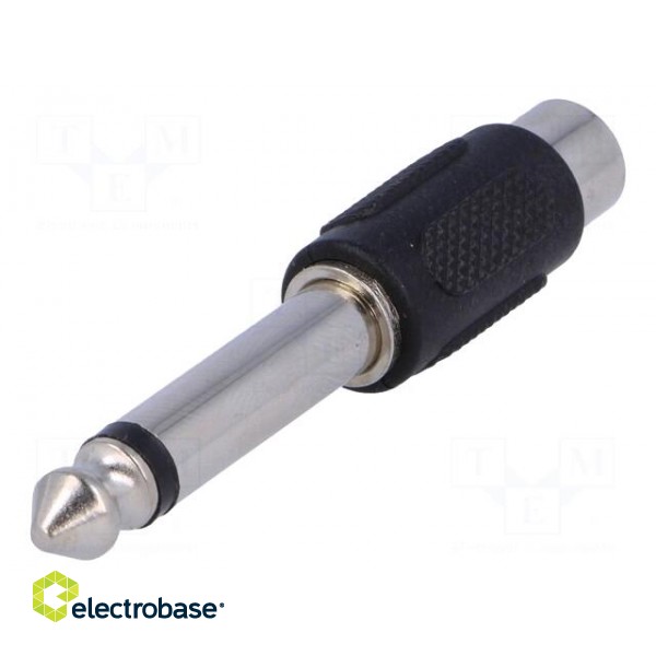Adapter | Jack 6,3mm plug,RCA socket | mono image 1