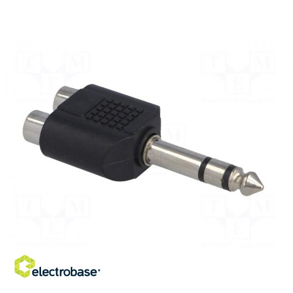 Adapter | Jack 6,3mm plug,RCA socket x2 | stereo image 4