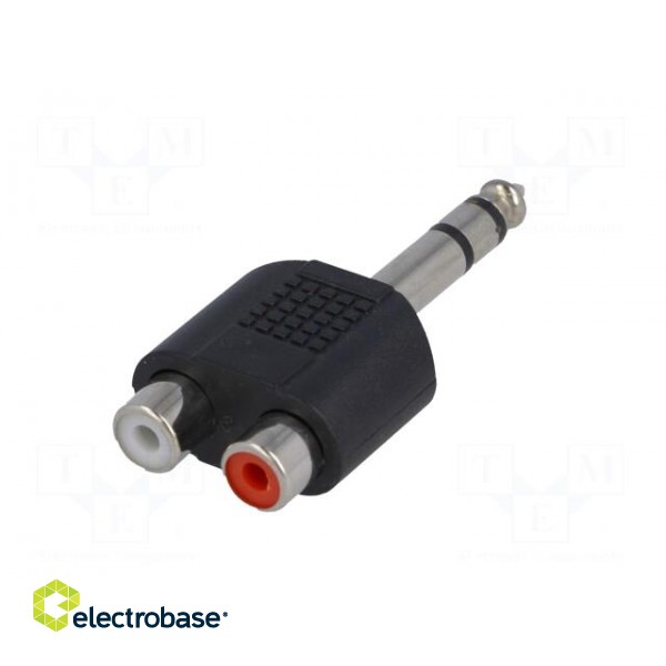 Adapter | Jack 6,3mm plug,RCA socket x2 | stereo image 2