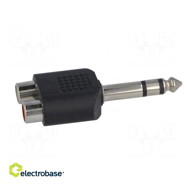 Adapter | Jack 6.35mm plug,RCA socket x2 | stereo фото 3