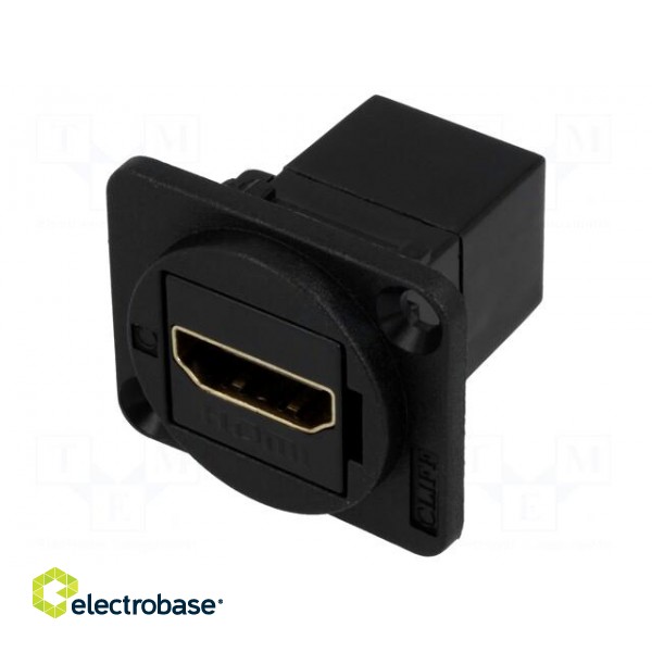 Coupler | HDMI socket,both sides | shielded | XLR standard | 19x24mm image 1