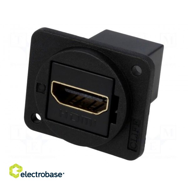Coupler | HDMI socket,both sides | shielded | XLR standard | 19x24mm image 1