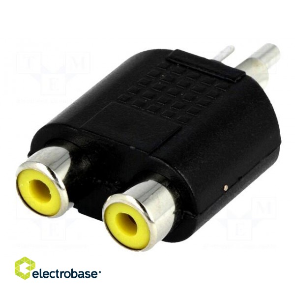 T adapter | RCA socket x2,RCA plug | mono image 1