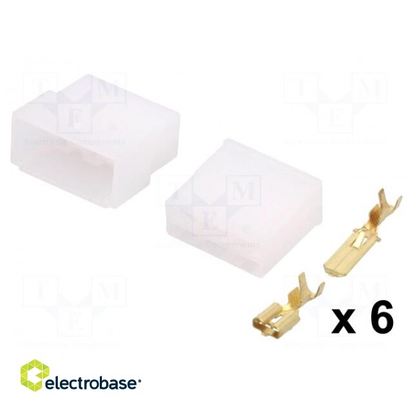 Terminal: flat | female/male | crimped | for cable | insulated | 2.5mm2 image 1