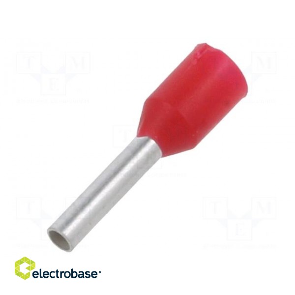 Tip: bootlace ferrule | insulated | copper | 1mm2 | 8mm | tinned | red