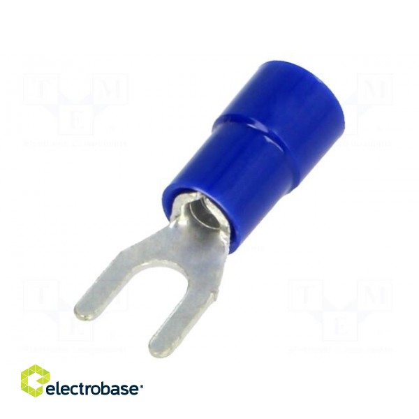 Fork terminal | M3,5 | Ø: 3.7mm | 1.5÷2.5mm2 | crimped | for cable | blue