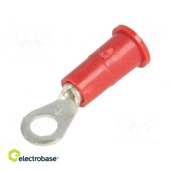 Ring terminal | M3,5 | Ø: 3.66mm | crimped | for cable | insulated | red