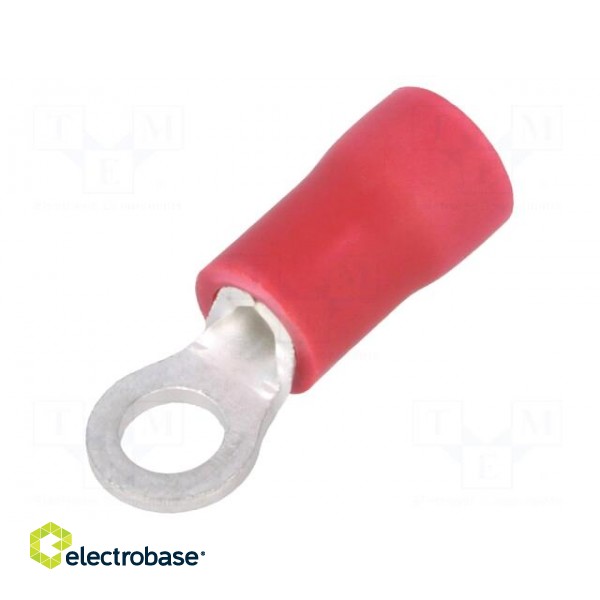 Tip: ring | M3 | 1.65mm2 | crimped | for cable | insulated | tinned | red