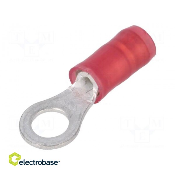 Ring terminal | M4 | Ø: 4.17mm | 0.3÷1.42mm2 | crimped | for cable | red