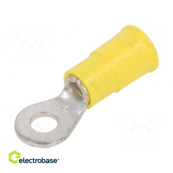 Ring terminal | M4 | Ø: 4.32mm | crimped | for cable | insulated | tinned