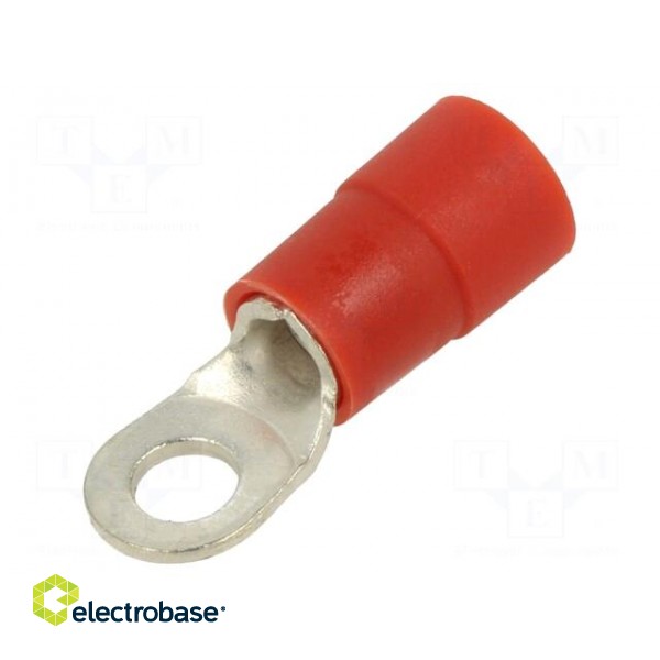 Tip: ring | M5 | Ø: 5.3mm | 10mm2 | crimped | for cable | insulated | tinned