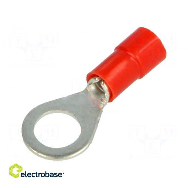 Ring terminal | M6 | Ø: 6.2mm | 0.25÷1.5mm2 | crimped | for cable | red