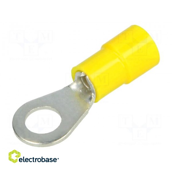 Ring terminal | M6 | Ø: 6.2mm | 4÷6mm2 | crimped | for cable | insulated