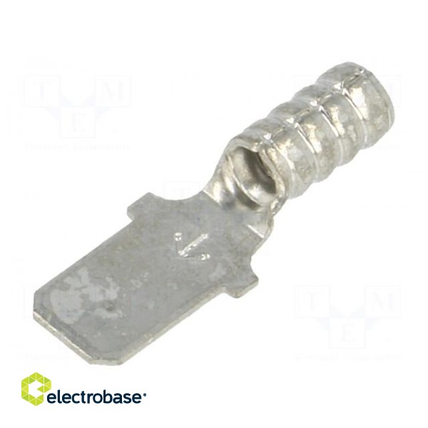 Terminal: flat | 4.8mm | 0.5mm | male | crimped | for cable | straight