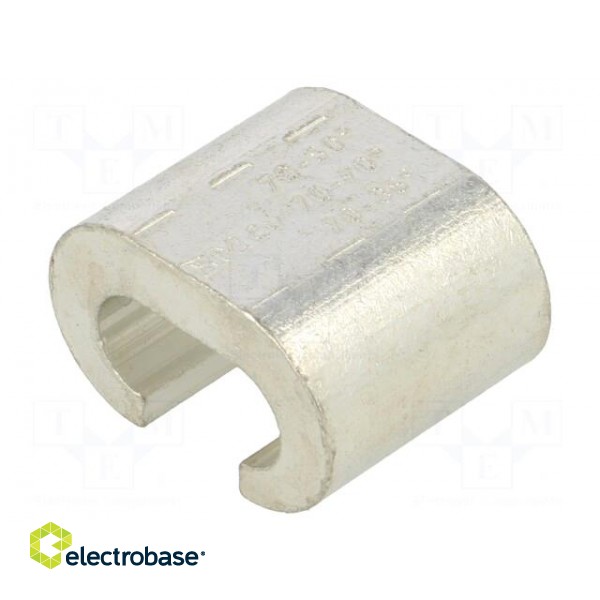 Connector: C shape crimp | copper | 70mm2 | tinned | 2/0AWG image 1