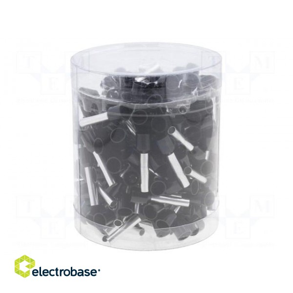 Kit: bootlace ferrules | insulated | 6mm2 | 18mm | Colour: black