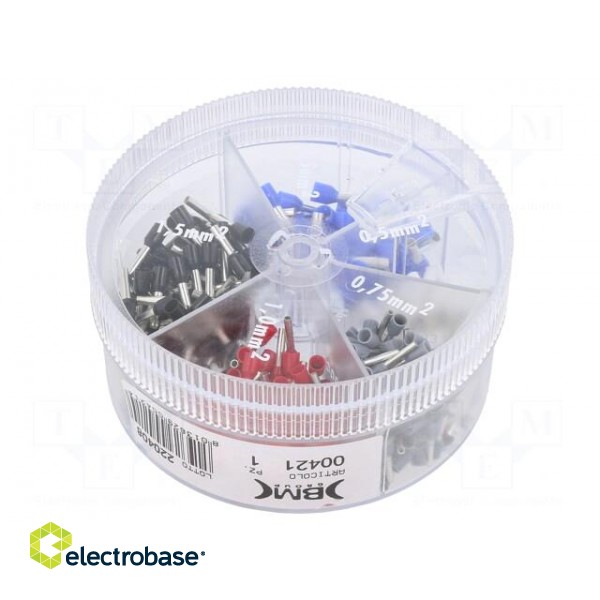 Kit: bootlace ferrules | insulated | 8mm | 400pcs.