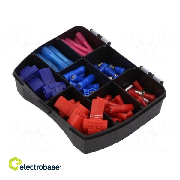 Kit: splice terminals | insulated | crimped | for cable | 90pcs. image 2