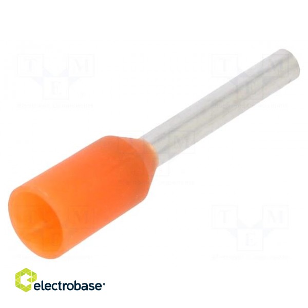 Tip: bootlace ferrule | insulated | 0.5mm2 | 8mm | tinned | crimped