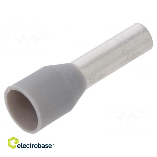 Tip: bootlace ferrule | insulated | 4mm2 | 10mm | tinned | crimped | grey