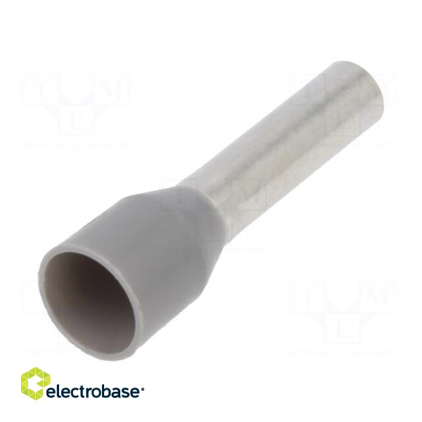 Tip: bootlace ferrule | insulated | 4mm2 | 12mm | tinned | crimped | grey