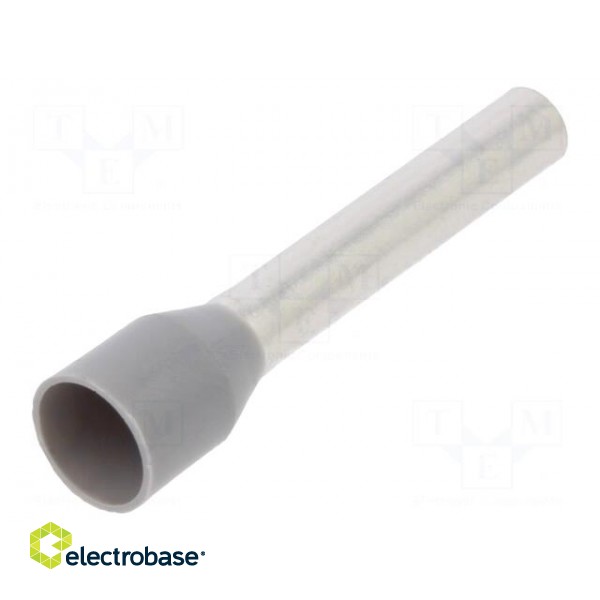 Tip: bootlace ferrule | insulated | 4mm2 | 18mm | tinned | crimped | grey