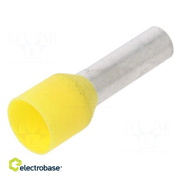Tip: bootlace ferrule | insulated | 6mm2 | 12mm | tinned | crimped