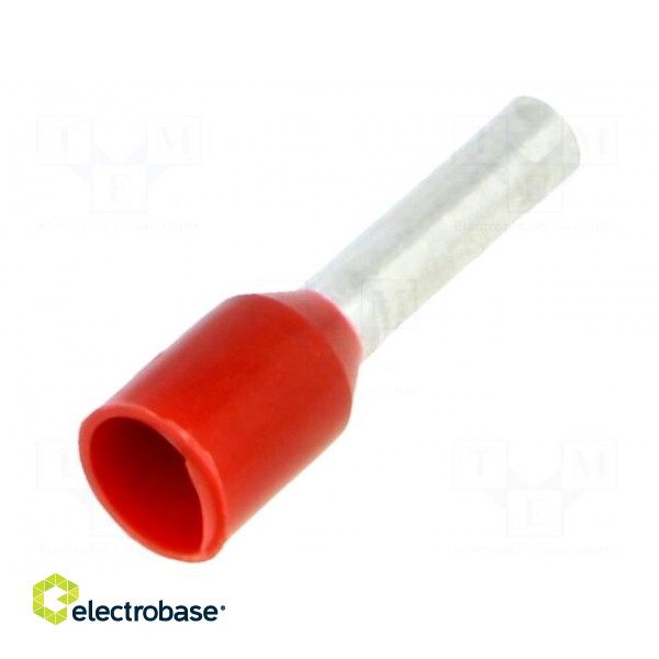 Tip: bootlace ferrule | insulated | copper | 1.5mm2 | 8mm | tinned | red
