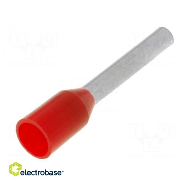 Tip: bootlace ferrule | insulated | copper | 1mm2 | 10mm | tinned | red