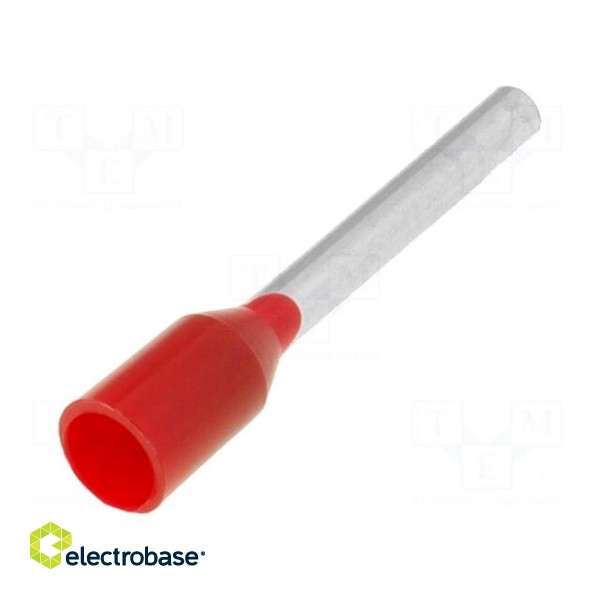 Tip: bootlace ferrule | insulated | copper | 1mm2 | 12mm | tinned | red