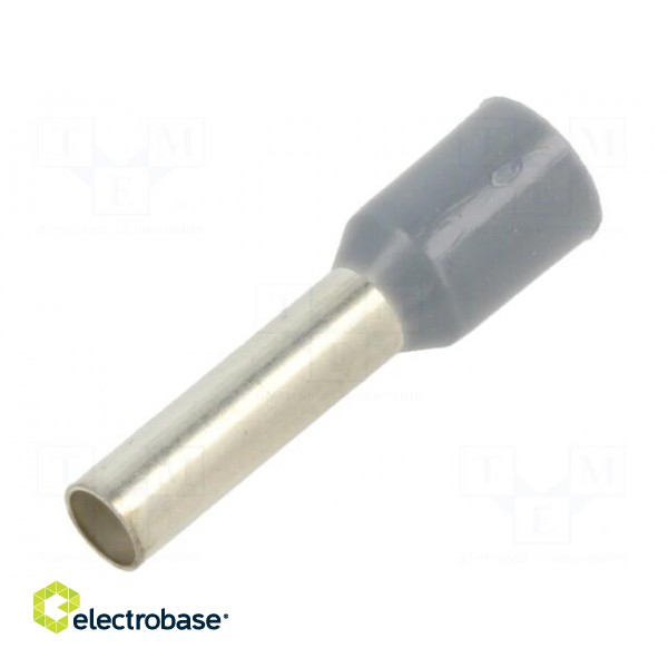 Tip: bootlace ferrule | insulated | copper | 4mm2 | 12mm | tinned | grey