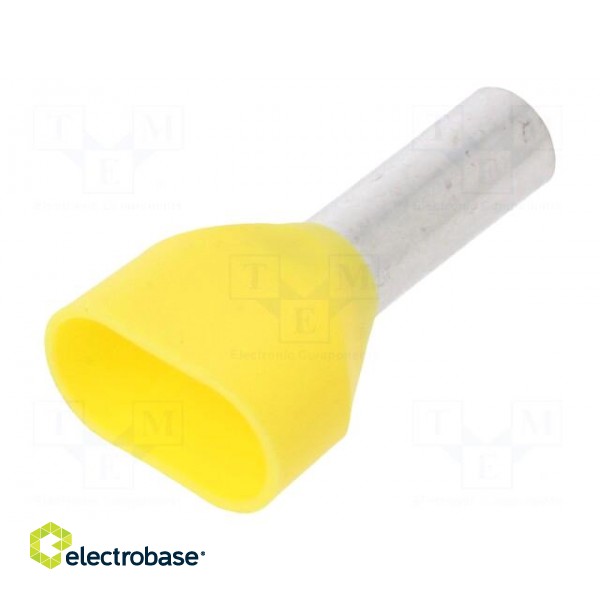 Tip: bootlace ferrule | insulated,double | 6mm2 | 12mm | tinned