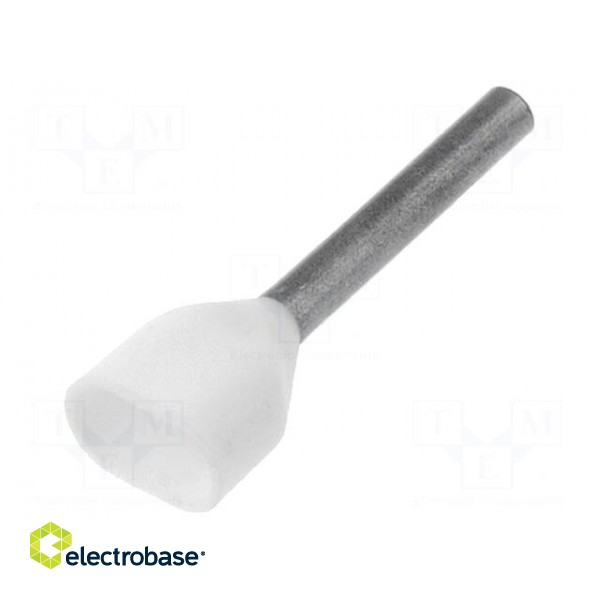 Bootlace ferrule | insulated,double | copper | 0.5mm2 | 12mm | tinned