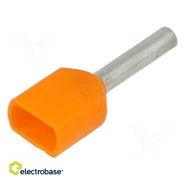 Bootlace ferrule | insulated,double | copper | 0.5mm2 | 8mm | tinned