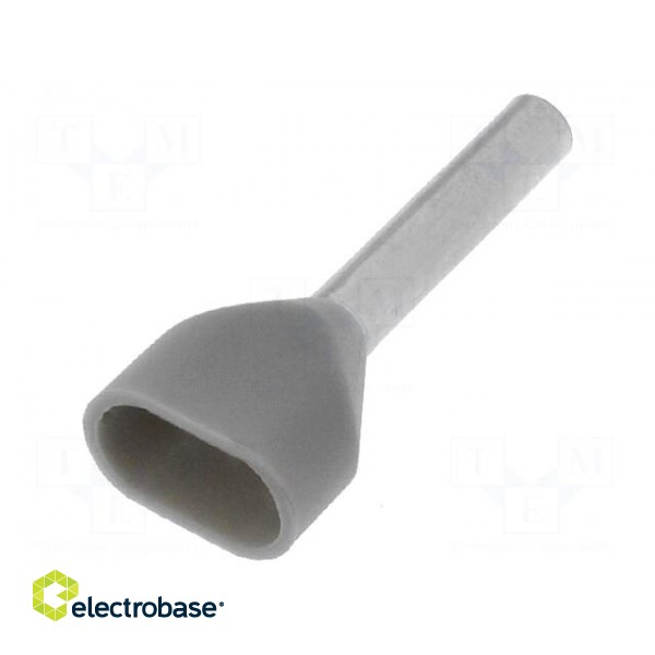 Bootlace ferrule | insulated,double | copper | 0.75mm2 | 10mm | tinned