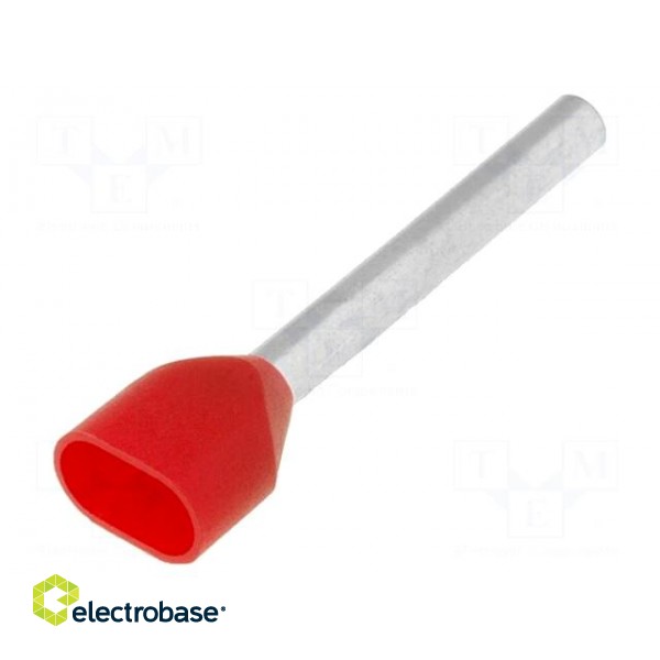 Tip: bootlace ferrule | insulated,double | copper | 1mm2 | 18mm | red