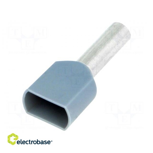 Bootlace ferrule | insulated,double | copper | 4mm2 | 12mm | tinned