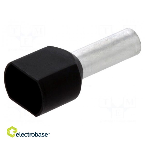 Tip: bootlace ferrule | insulated,double | copper | 6mm2 | 14mm | black