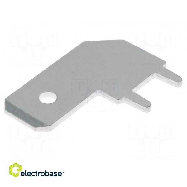 Terminal: flat | 6.3mm | 0.8mm | male | THT | brass | tinned | angled 90°