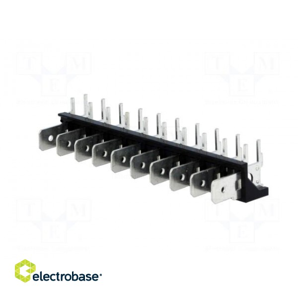 Terminal: spade terminal strip | 6.3mm | THT | 250V | angled 90° | 12A image 2