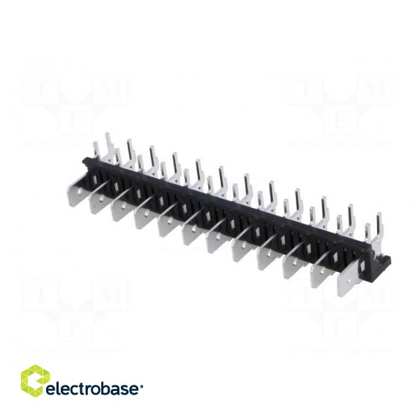 Terminal: spade terminal strip | 6.3mm | THT | 250V | angled 90° | 12A image 2