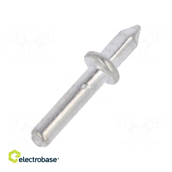 Solder pin | THT | silver plated | brass | Ø: 1.3mm | Overall len: 9.7mm
