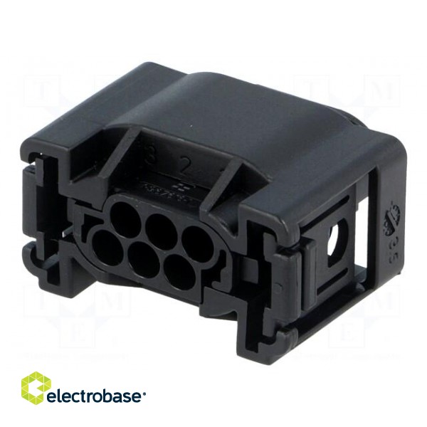 Connector: automotive | MQS | female | plug | for cable | PIN: 6 | black image 1